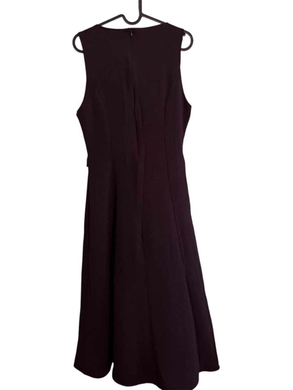 Zara Belted Midi Dress Brown Sleeveless Square Neck Gold Buckle Small NWT Summer - Picture 8 of 9